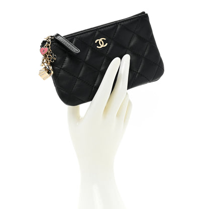 Chanel Lambskin Quilted Small Casino Cosmetic Case Black 2 of 9
