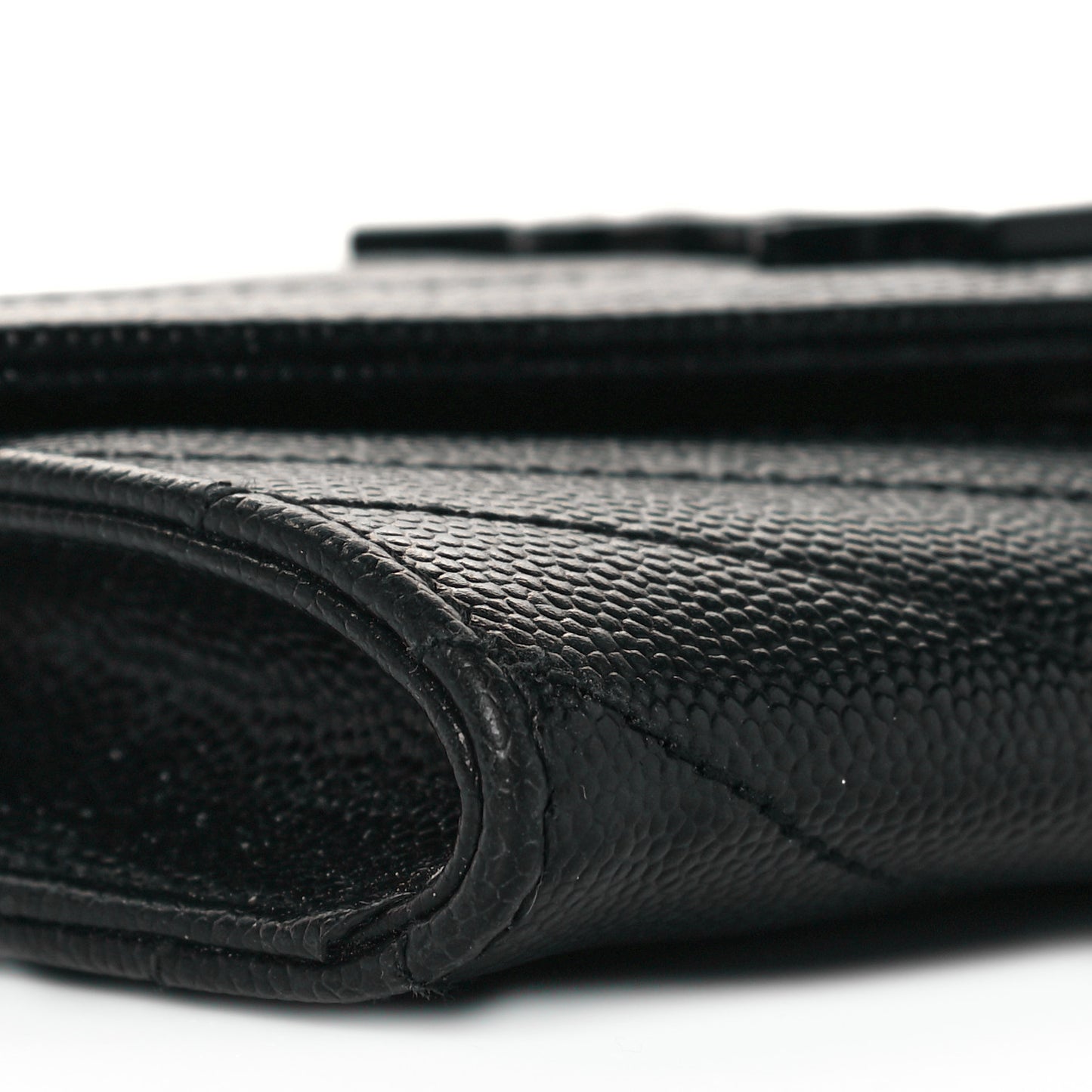 Grain De Poudre Matelasse Chevron Small Monochrome Monogram Envelope Wallet Black