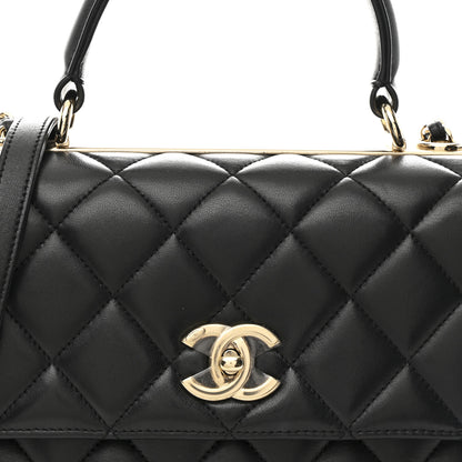 Chanel Lambskin Quilted Medium Trendy CC Flap Dual Handle Bag Black 10 of 12