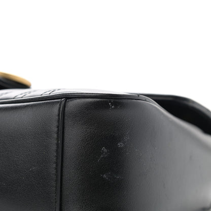 Gucci Calfskin Matelasse Small GG Marmont Shoulder Bag Black 10 of 13