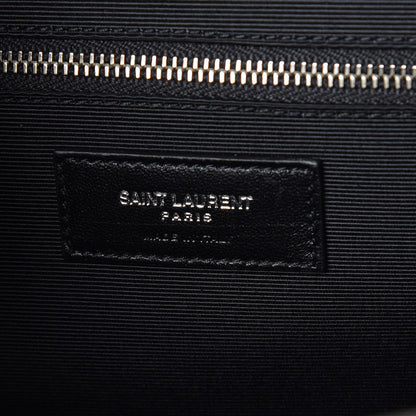 Saint Laurent Grain De Poudre Textured Mixed Matelasse Large Triquilt Monogram Satchel Earth 8 of 8