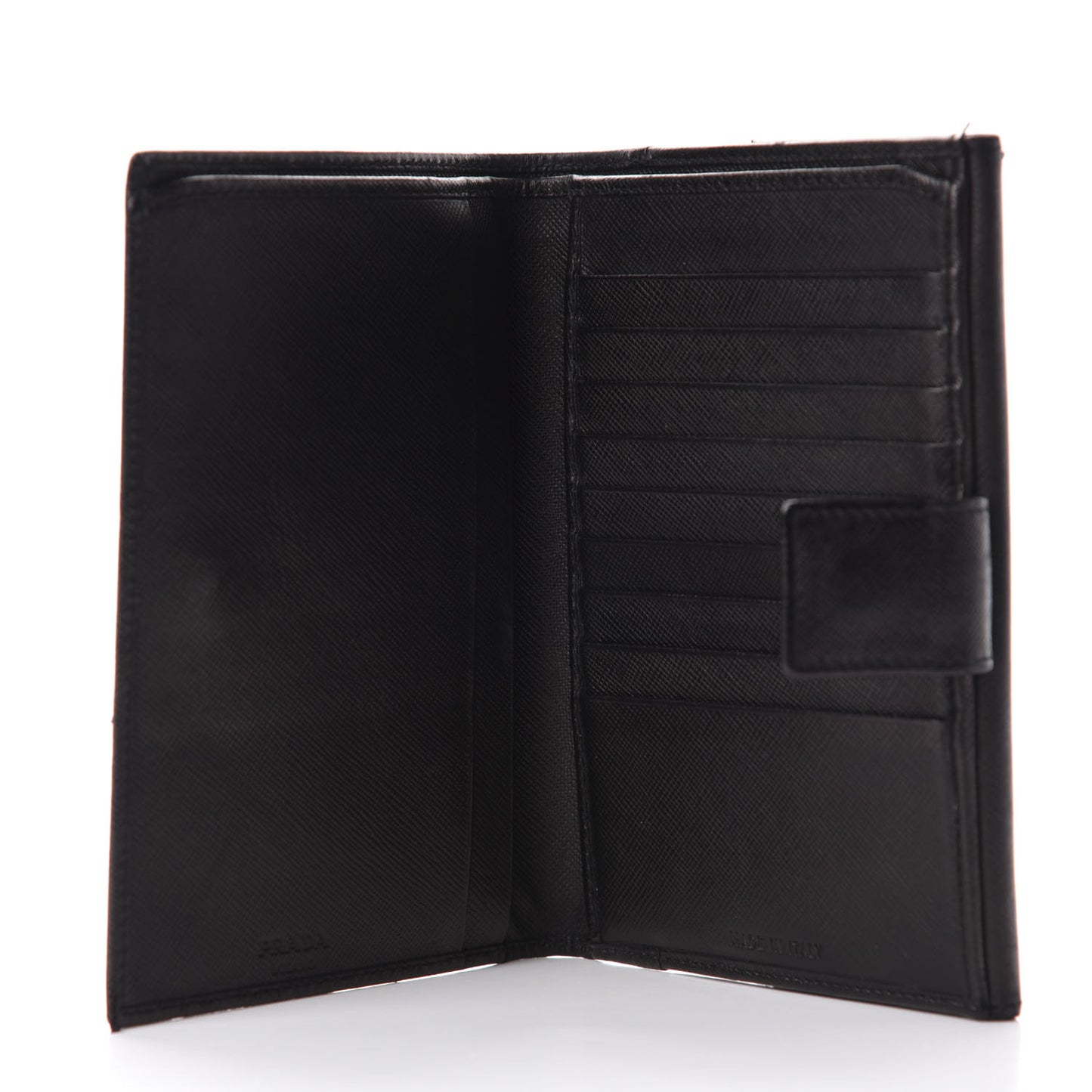 Saffiano Tri-Fold Compact Wallet Black