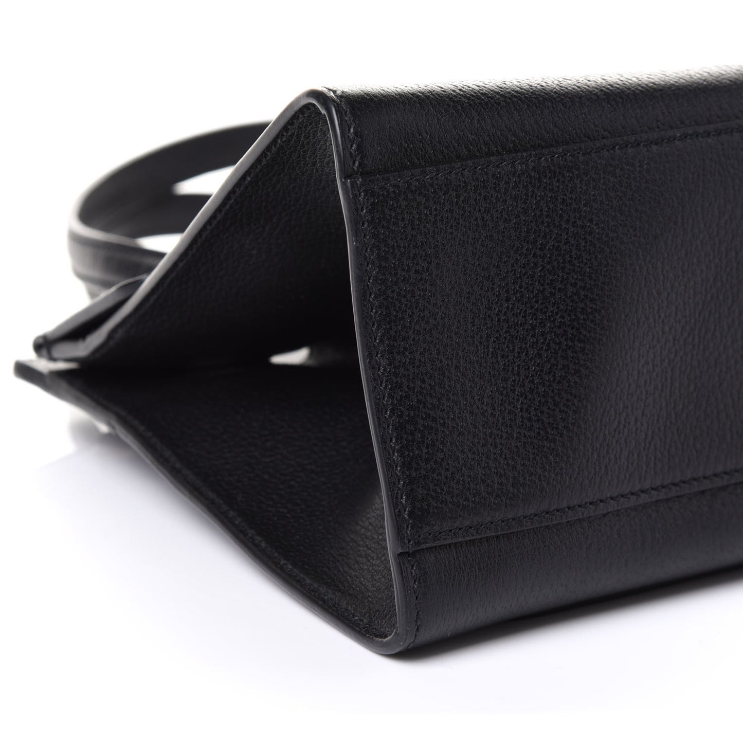 Grained Calfskin Web Crystal Butterfly Stripe Medium Totem Top Handle Bag Black