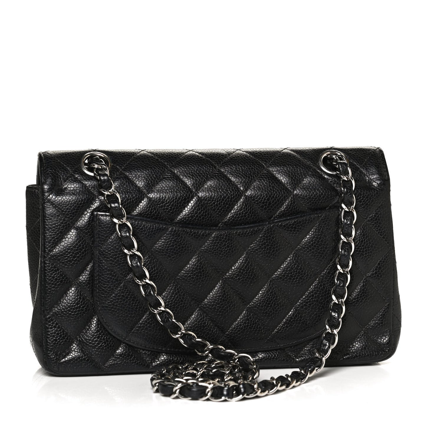 Caviar Quilted Small Double Flap Black