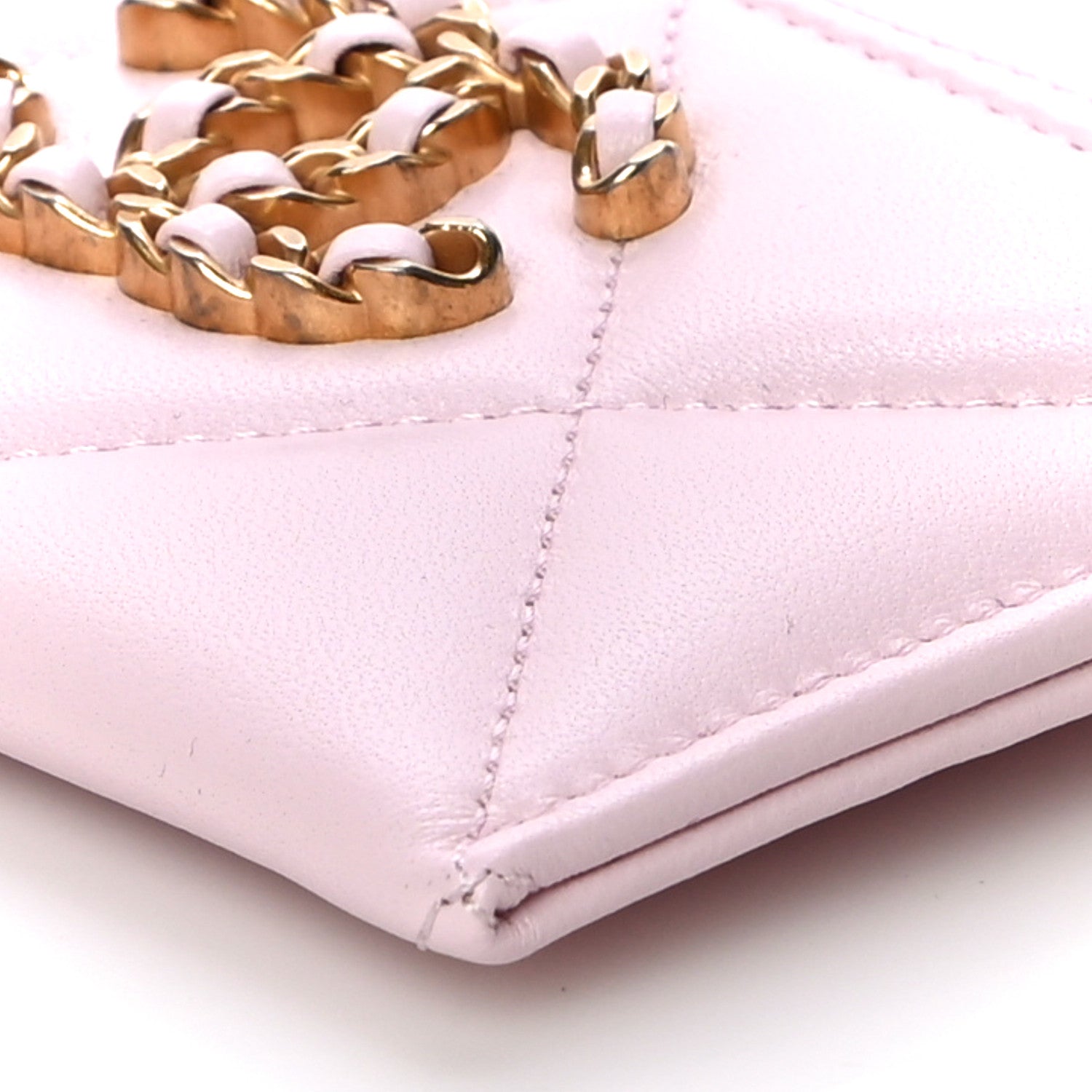 Chanel Lambskin Quilted Chanel 19 Card Holder Light Pink 11 of 12