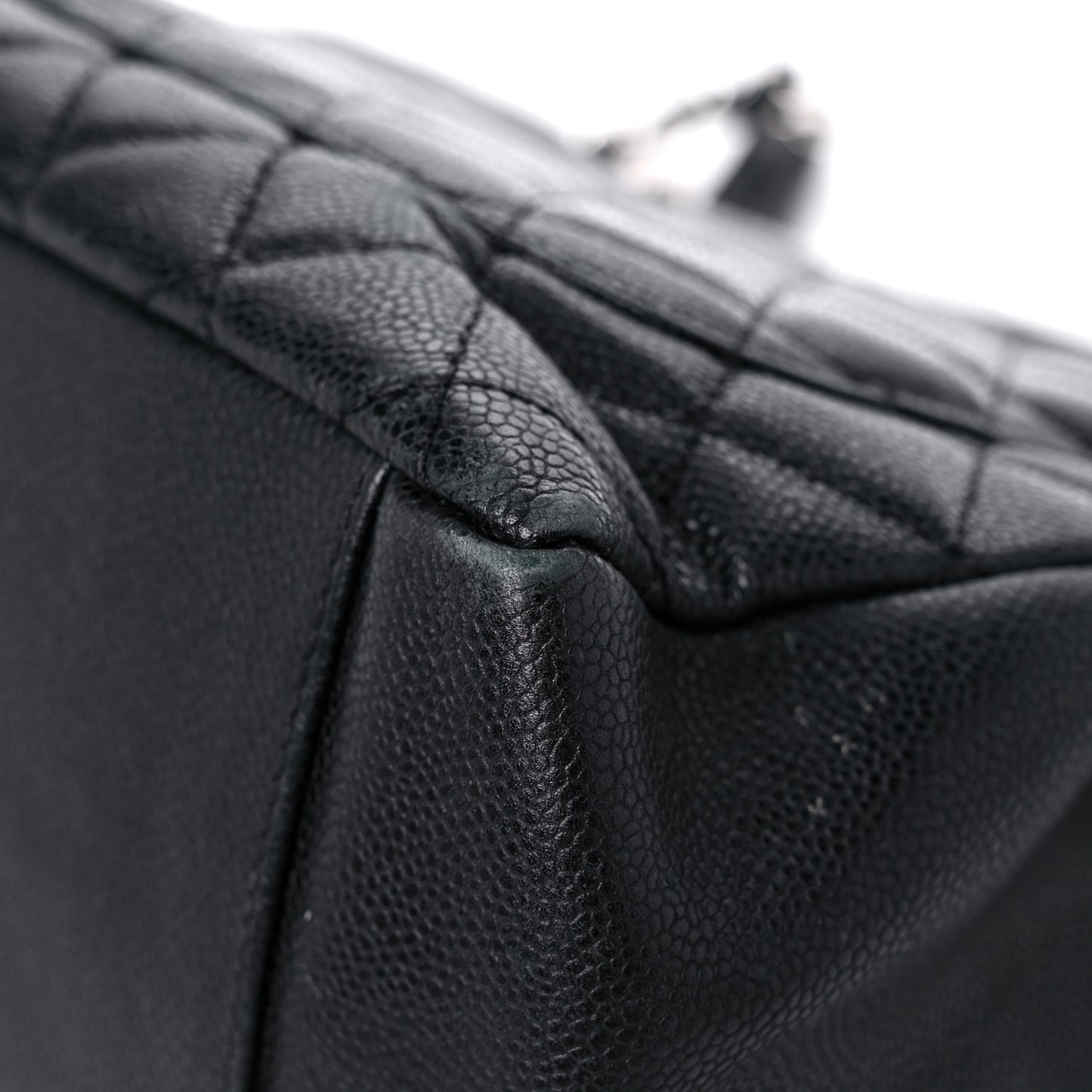 Caviar Quilted Grand Shopping Tote GST Black