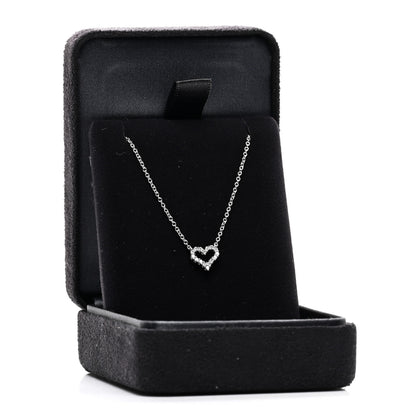 Tiffany Platinum Diamond Extra Mini Heart Pendant Necklace 5 of 5