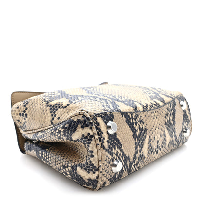 Balenciaga Snakeskin Embossed Calfskin Mini Rodeo Top Handle Handbag Natural 4 of 9