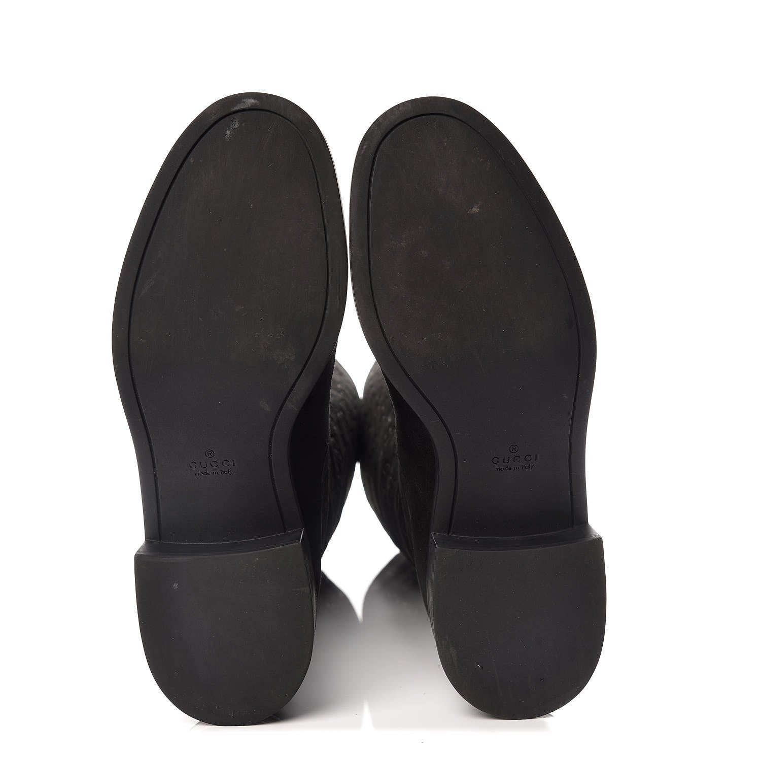 Gucci Suede Softy GG Knee High Riding Boots 37 Black 7 of 11