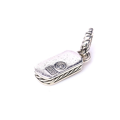 David Yurman Sterling Silver Diamond Midnight Melange Dog Tag Pendant 4 of 5