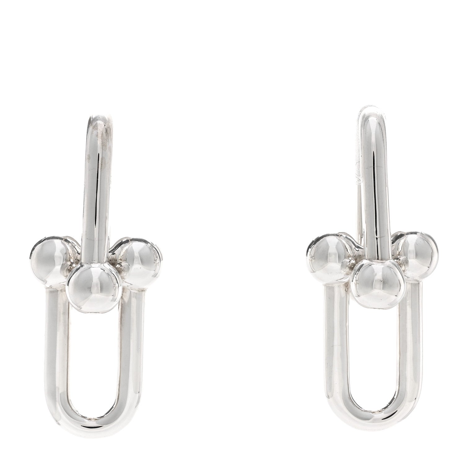 Tiffany Sterling Silver Extra Large HardWear Link Earrings 1 of 4