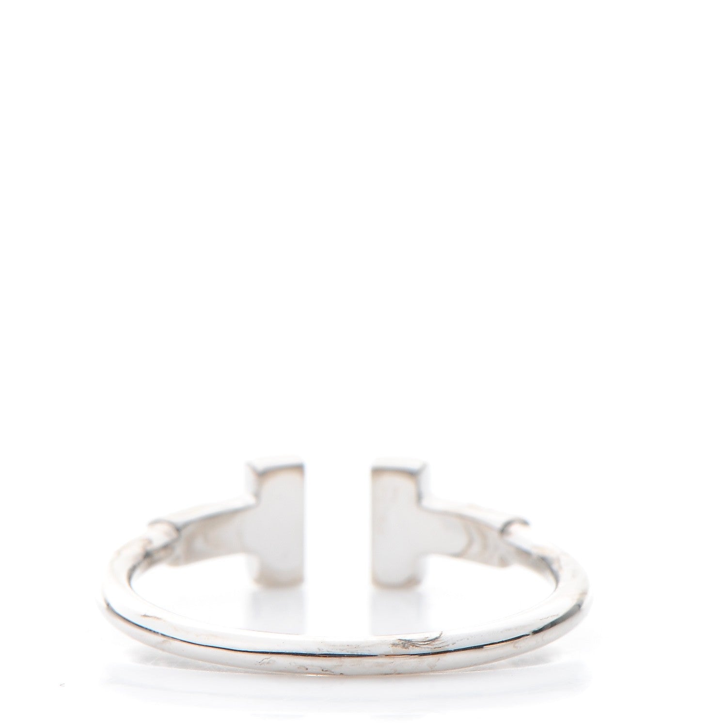 Tiffany 18K White Gold Diamond T Wire Ring 53 6.5 3 of 7