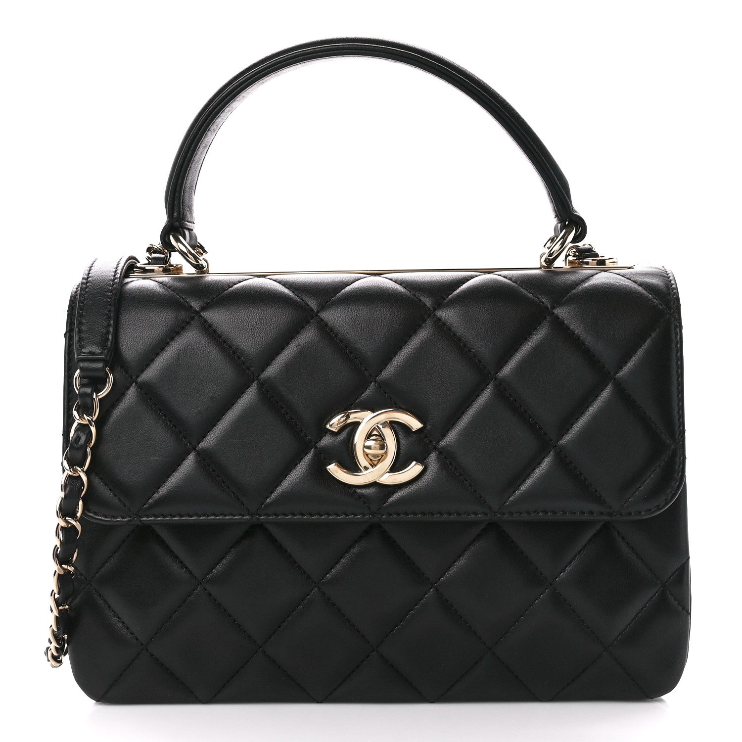 Chanel Lambskin Quilted Small Trendy CC Dual Handle Flap Bag Black 1 of 12