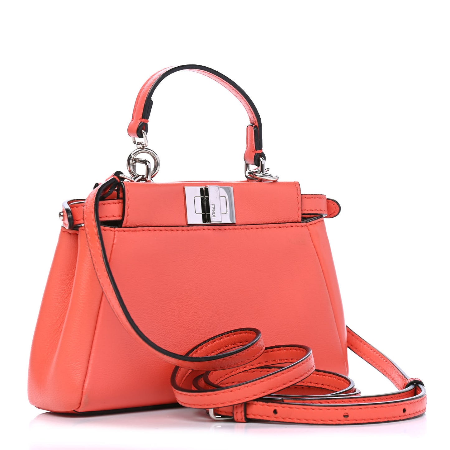 Shiny Nappa Micro Peekaboo Iconic Satchel Rosso Pimento