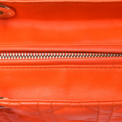 Christian Dior Lambskin Cannage Medium Lady Dior Orange 17 of 25