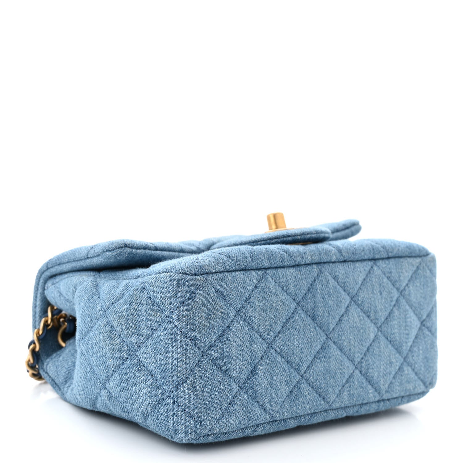 Chanel Denim Quilted Mini Pearl Crush Rectangular Flap Blue 4 of 10