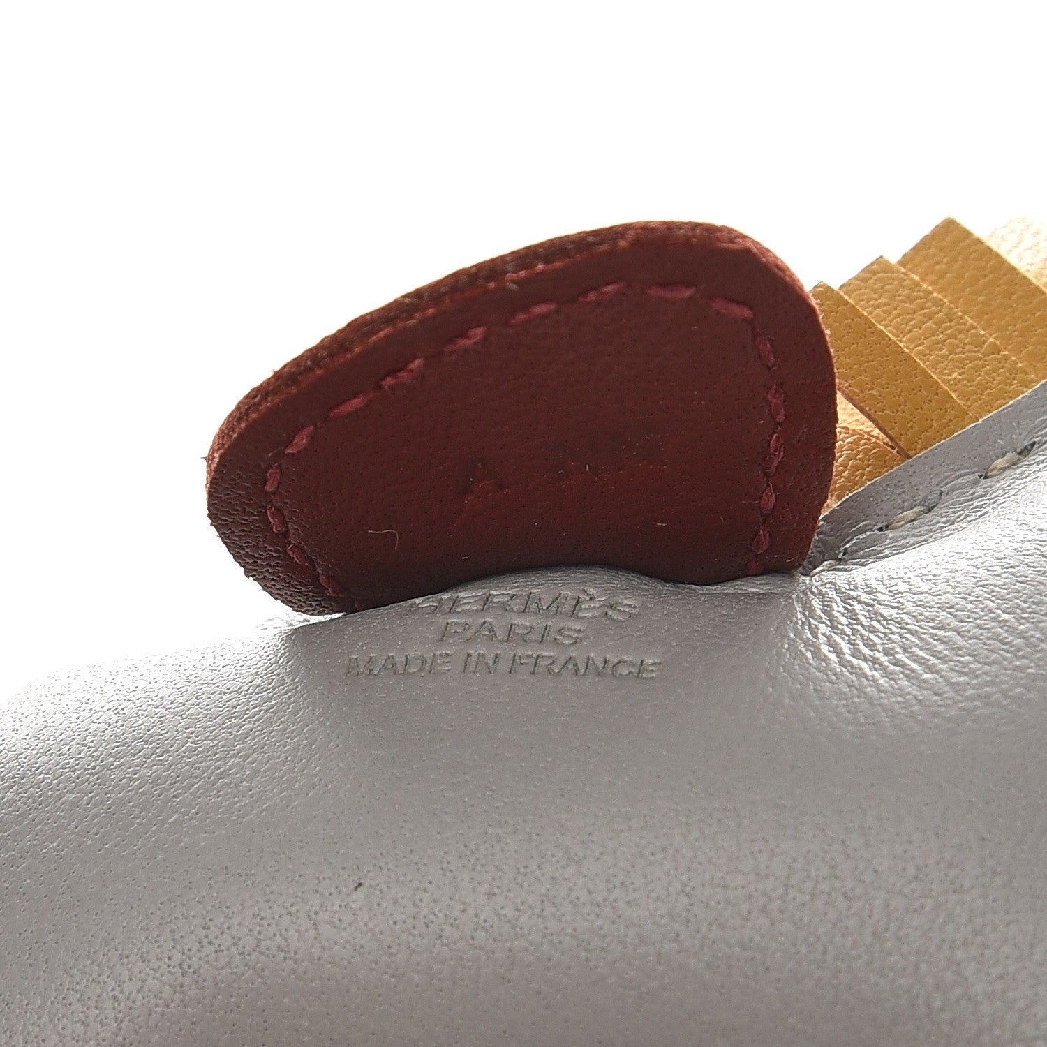 Hermes Milo Lambskin Grigri Rodeo Horse Bag Charm PM Bleu Glacier Curry Rouge H 3 of 4