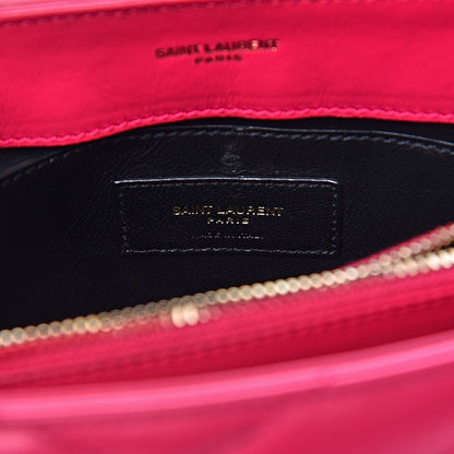 Saint Laurent Calfskin Y Quilted Monogram Small Loulou Chain Satchel Fresh Fuxia 7 of 11