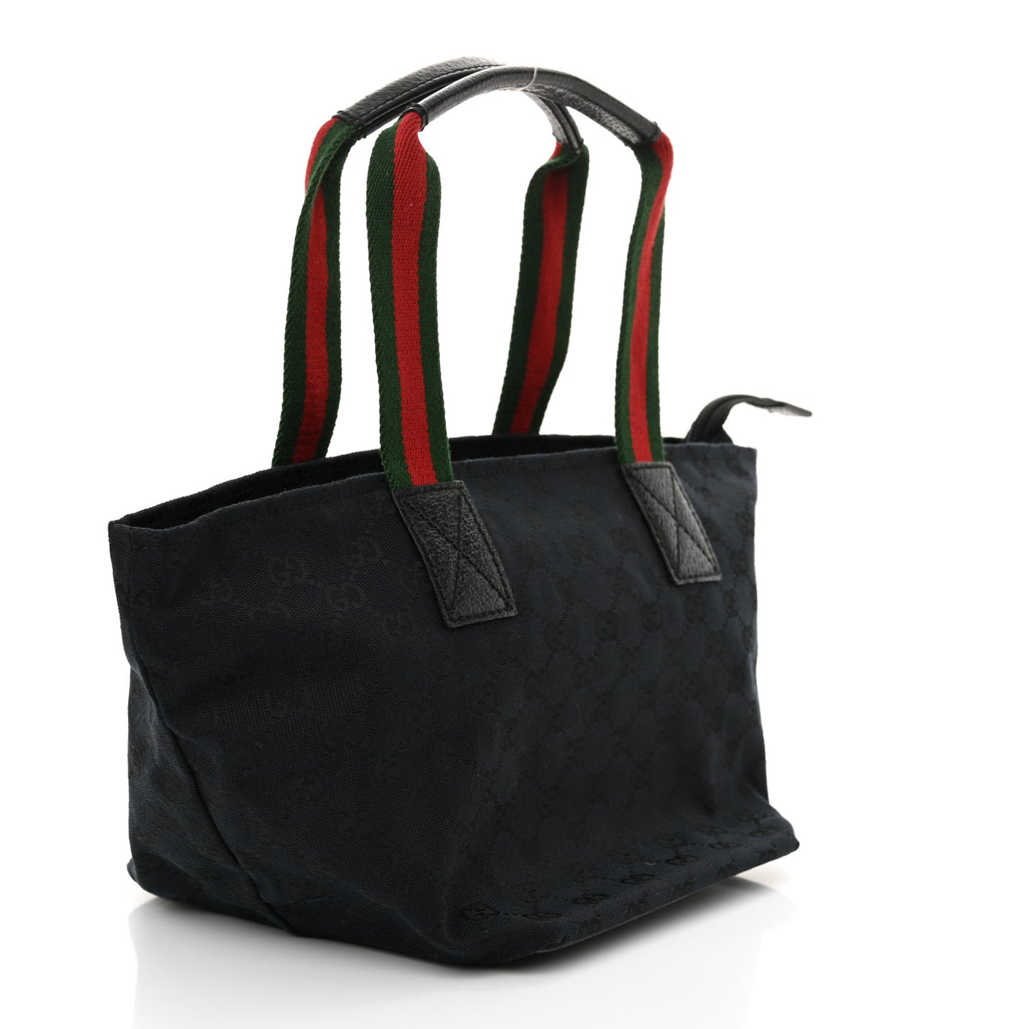 GG Monogram Small Web Handle Bucket Tote Black