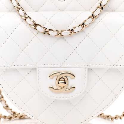 Chanel Lambskin Quilted CC In Love Heart Bag White 8 of 11