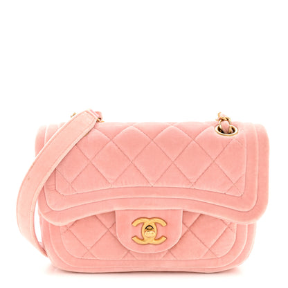 Chanel Velvet Quilted Mini Flap Pink 1 of 12