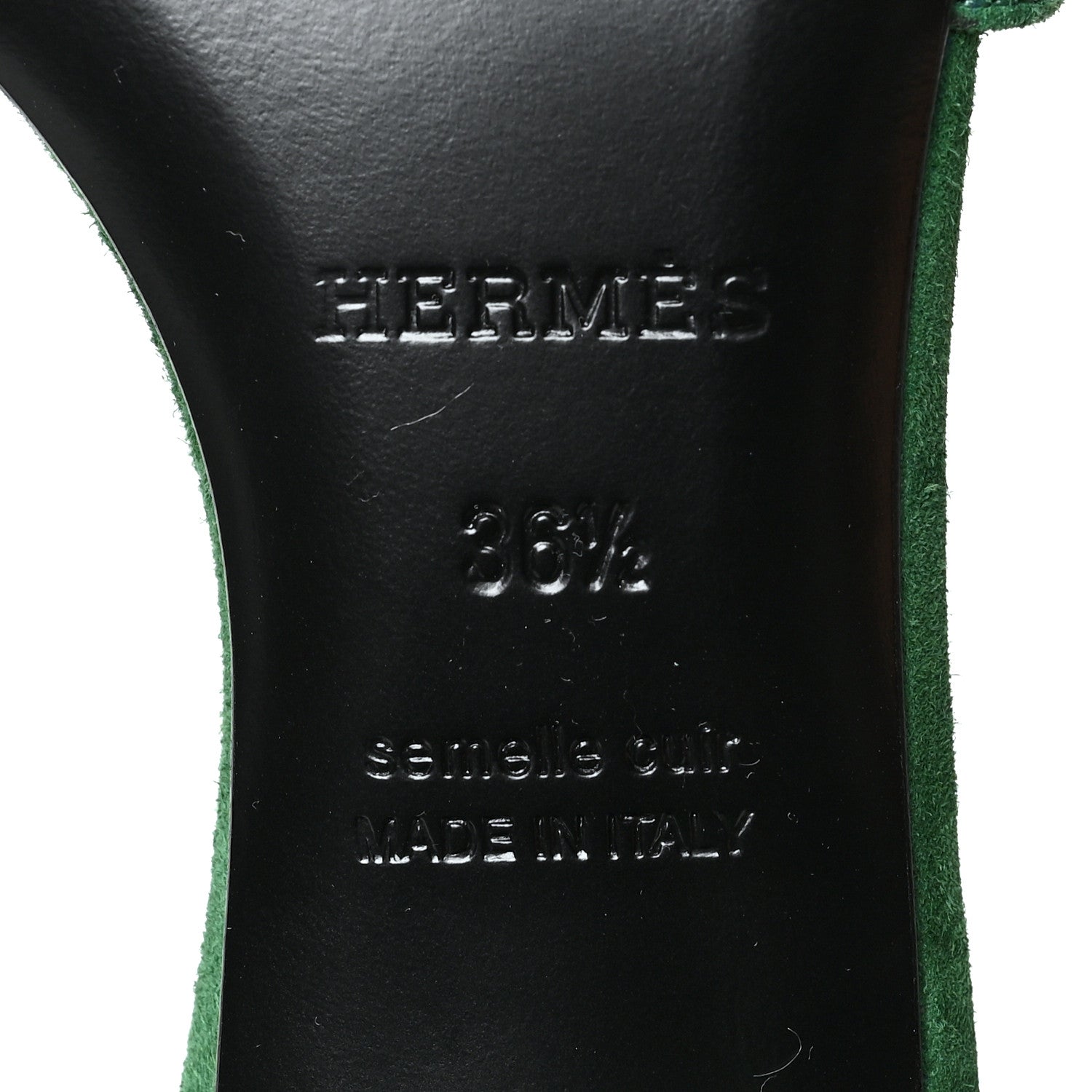 Hermes Suede Goatskin Oasis Sandals 36.5 Vert Electrique 7 of 9
