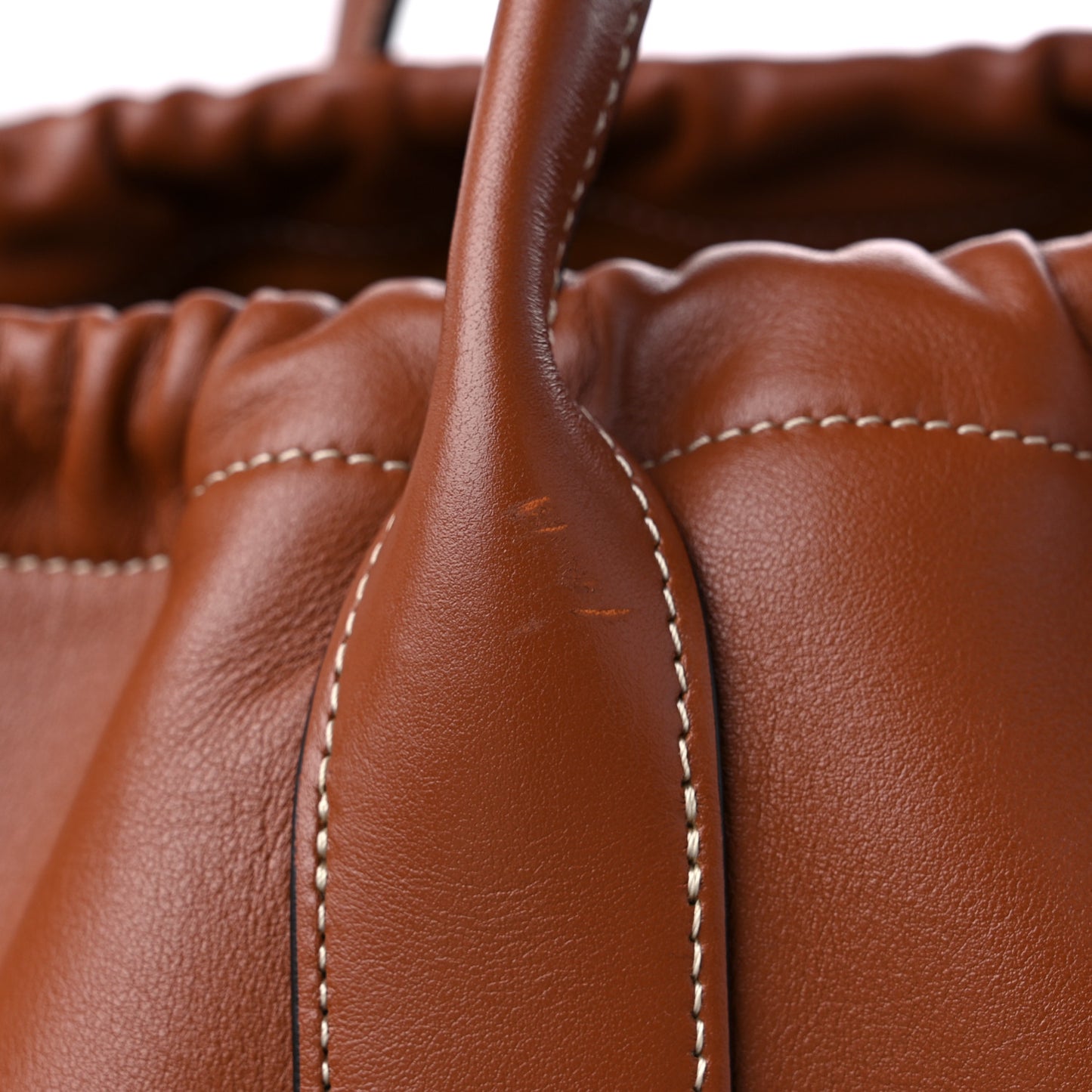 Smooth Calfskin Cuir Triomphe Cabas Drawstring Tan