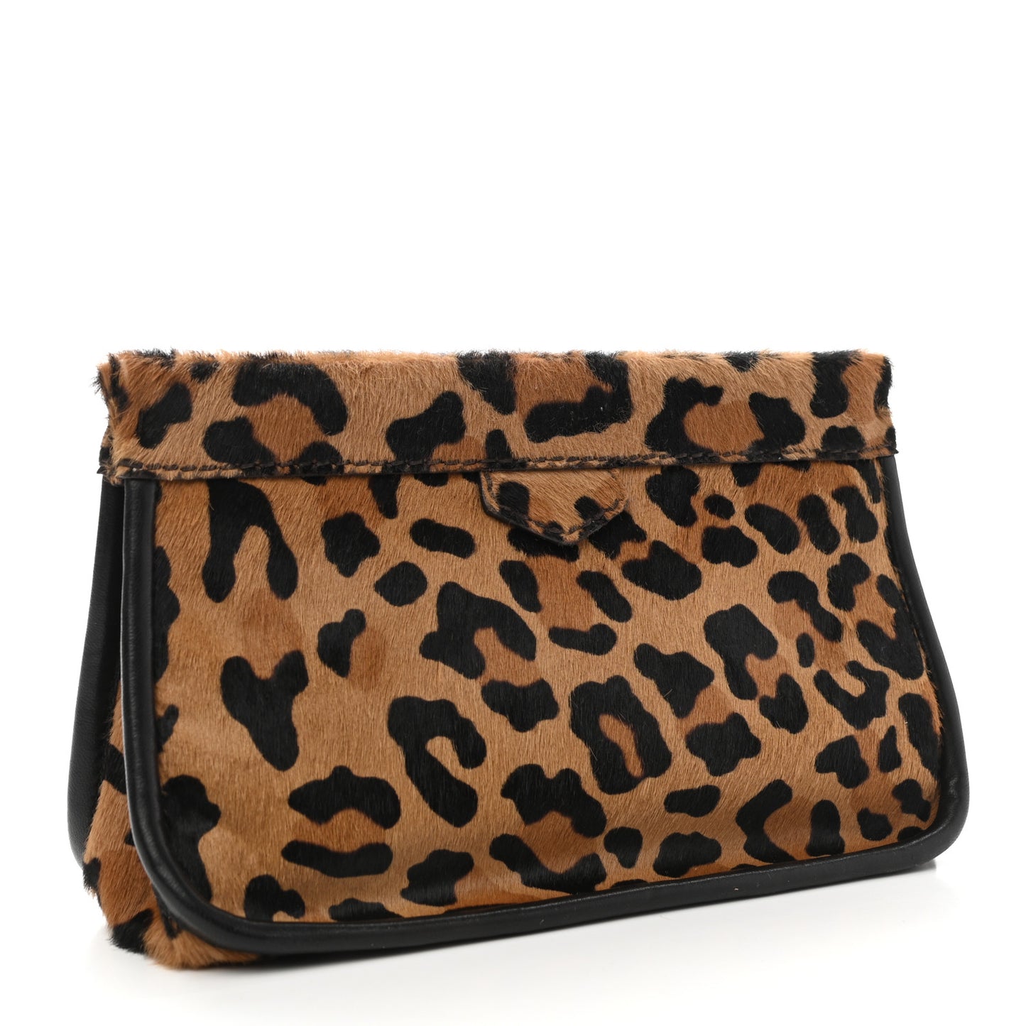 Calf Hair Leopard Print Clutch Miele