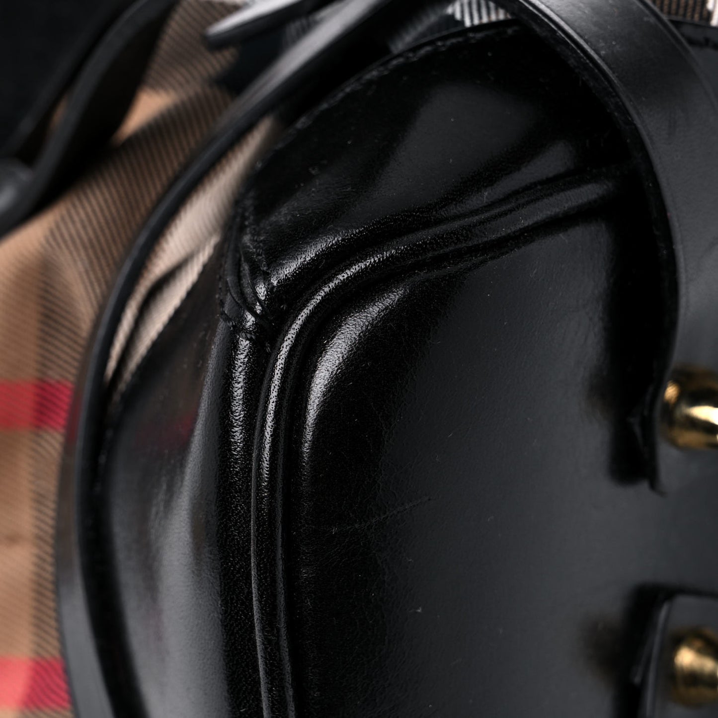 House Check Bridle Calfskin Medium Gosford Hobo Black