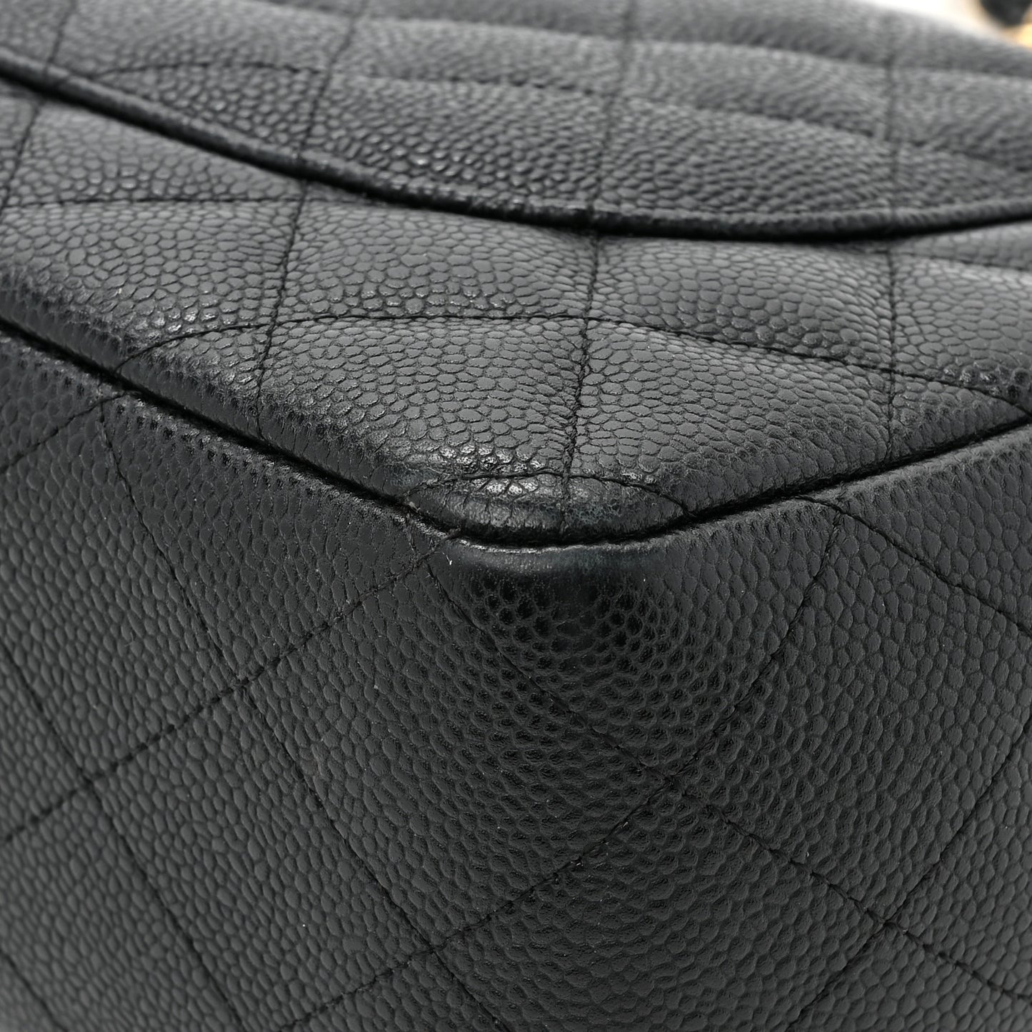 Caviar Quilted Jumbo Double Flap Black