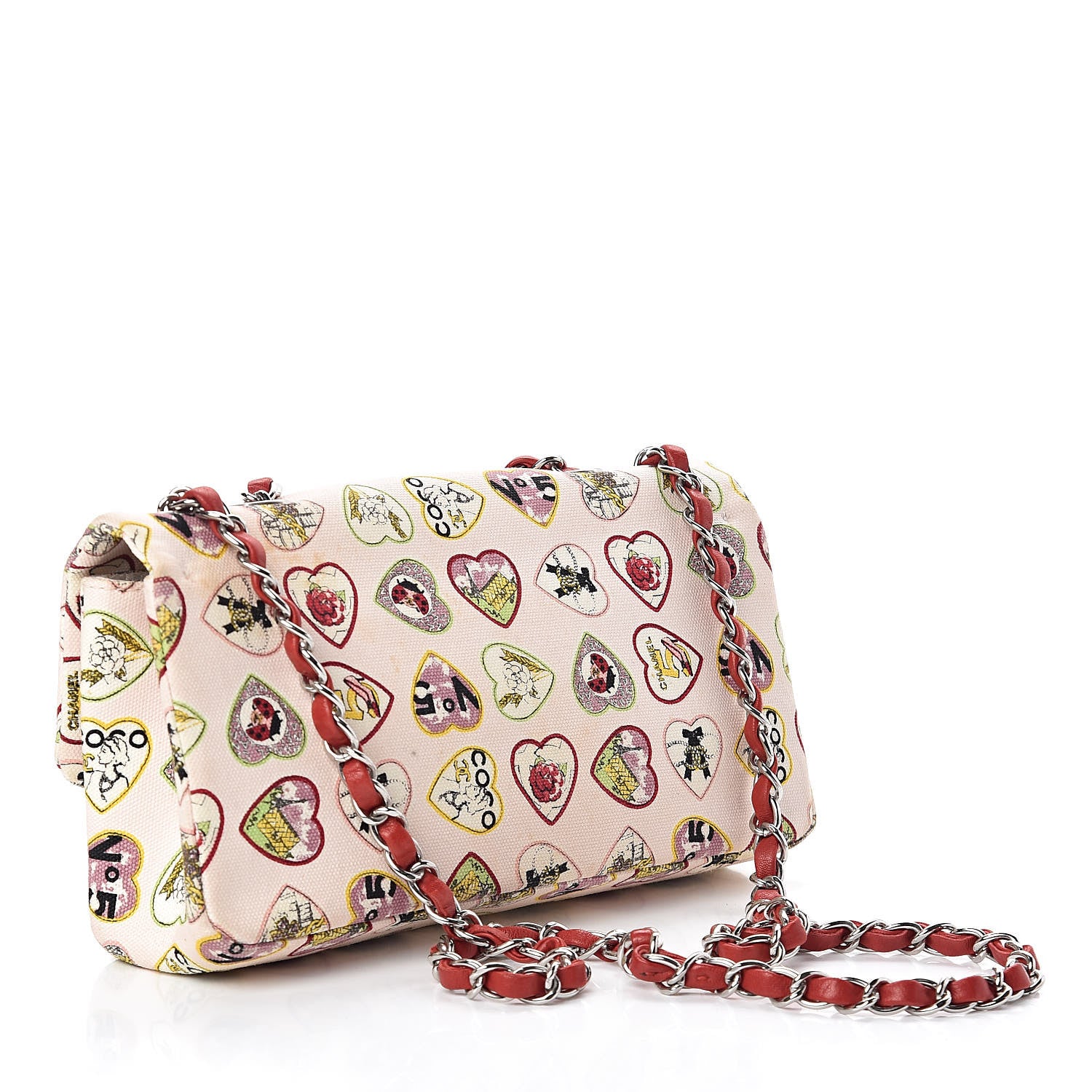 Chanel Canvas Coco Hearts Small Flap Bag Pink 3 of 10