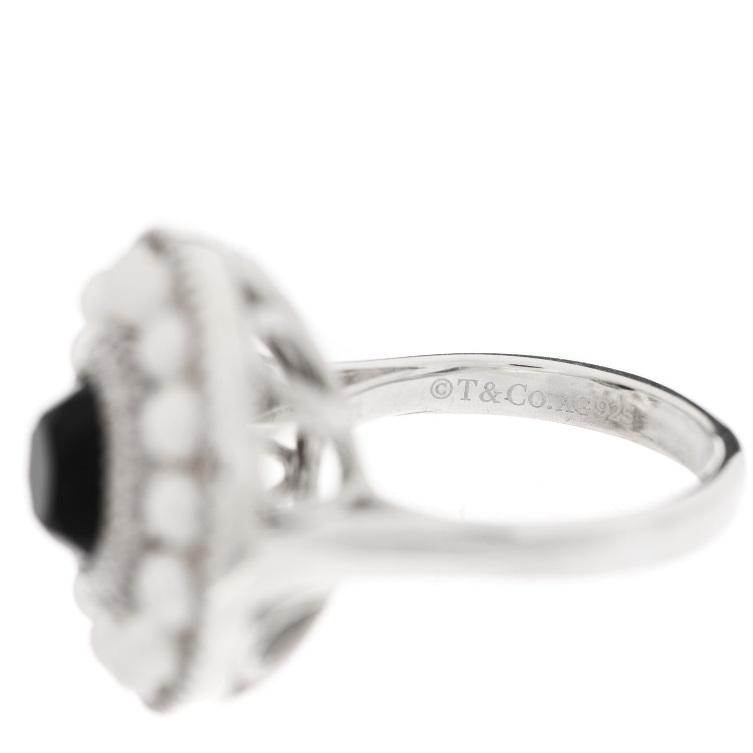 Tiffany Sterling Silver Black Onyx Freshwater Pearl Ziegfeld Ring 49 5 5 of 5