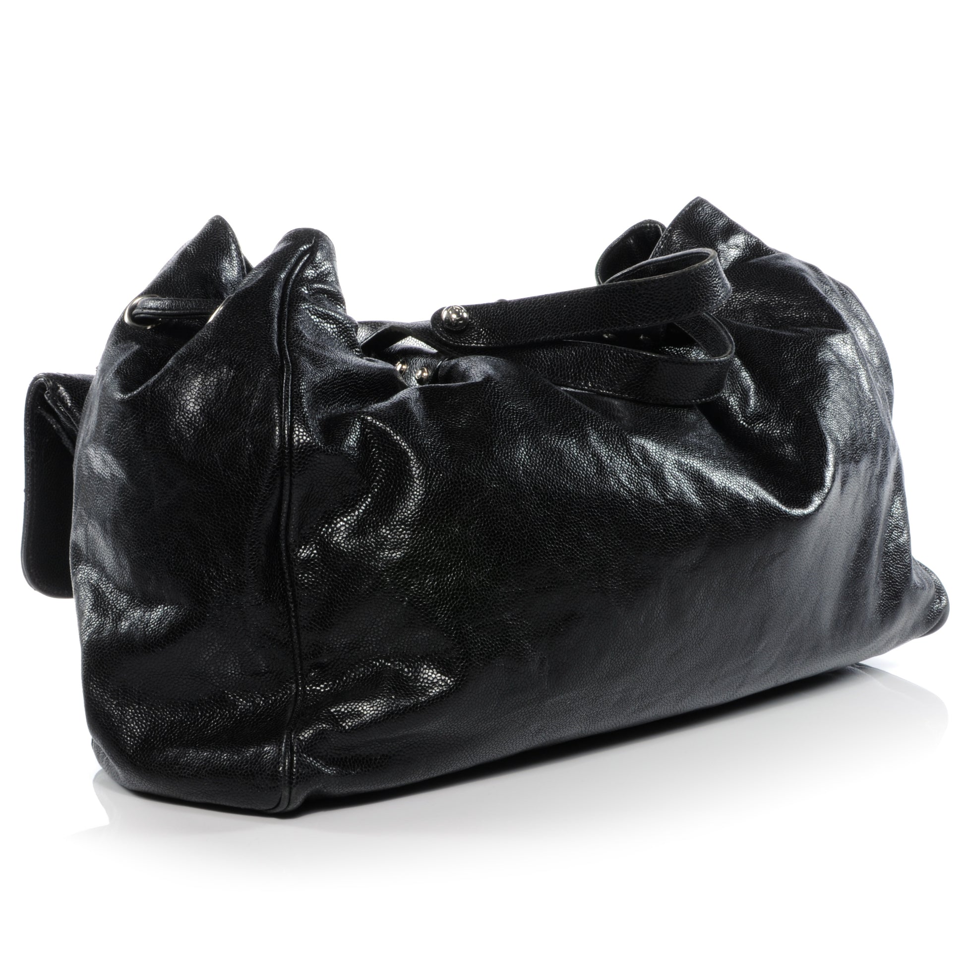 Chanel Glazed Caviar Mademoiselle XL Tote Black 3 of 8