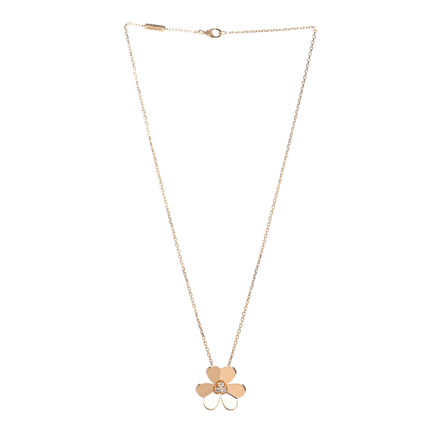 Van Cleef & Arpels 18K Yellow Gold Diamond Large Frivole Pendant Necklace 3 of 5