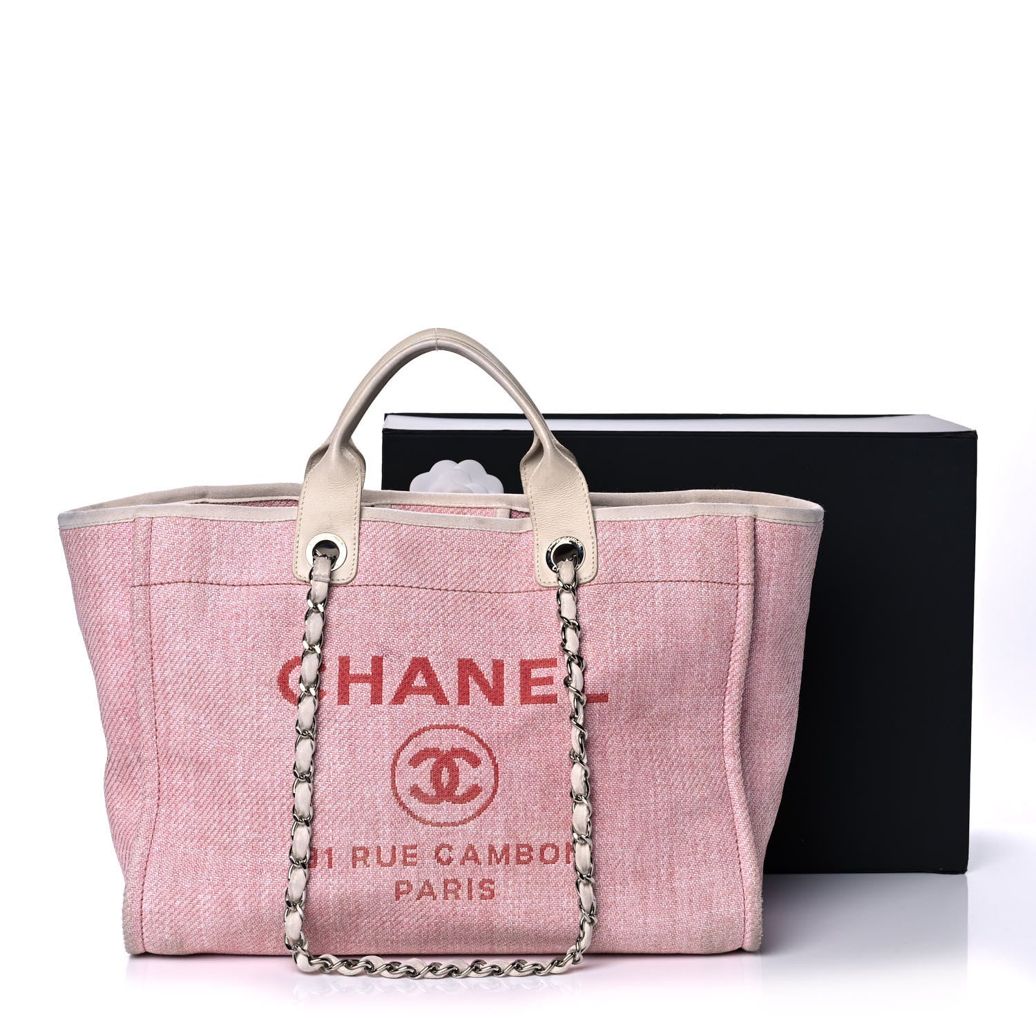 Chanel Canvas Medium Deauville Tote Pink 15 of 15