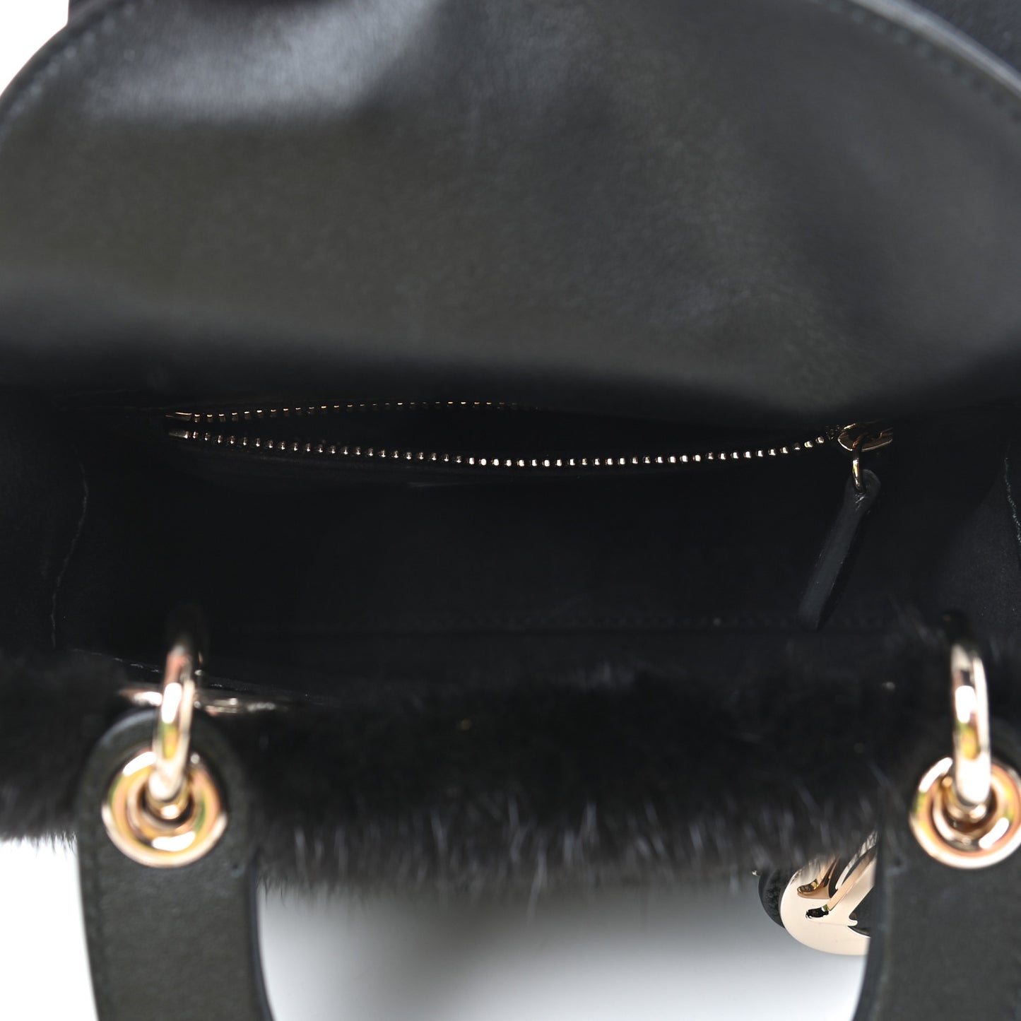 Mink Fur Mini Lady Dior Black