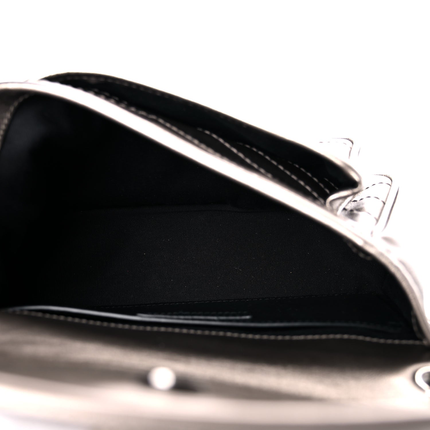 Saint Laurent Crinkled Calfskin Matelasse Monogram Baby Niki Chain Satchel Platinum 5 of 9