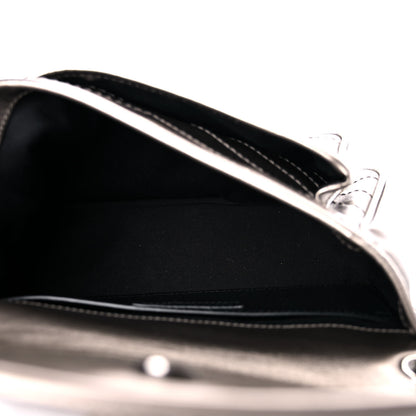 Saint Laurent Crinkled Calfskin Matelasse Monogram Baby Niki Chain Satchel Platinum 5 of 9