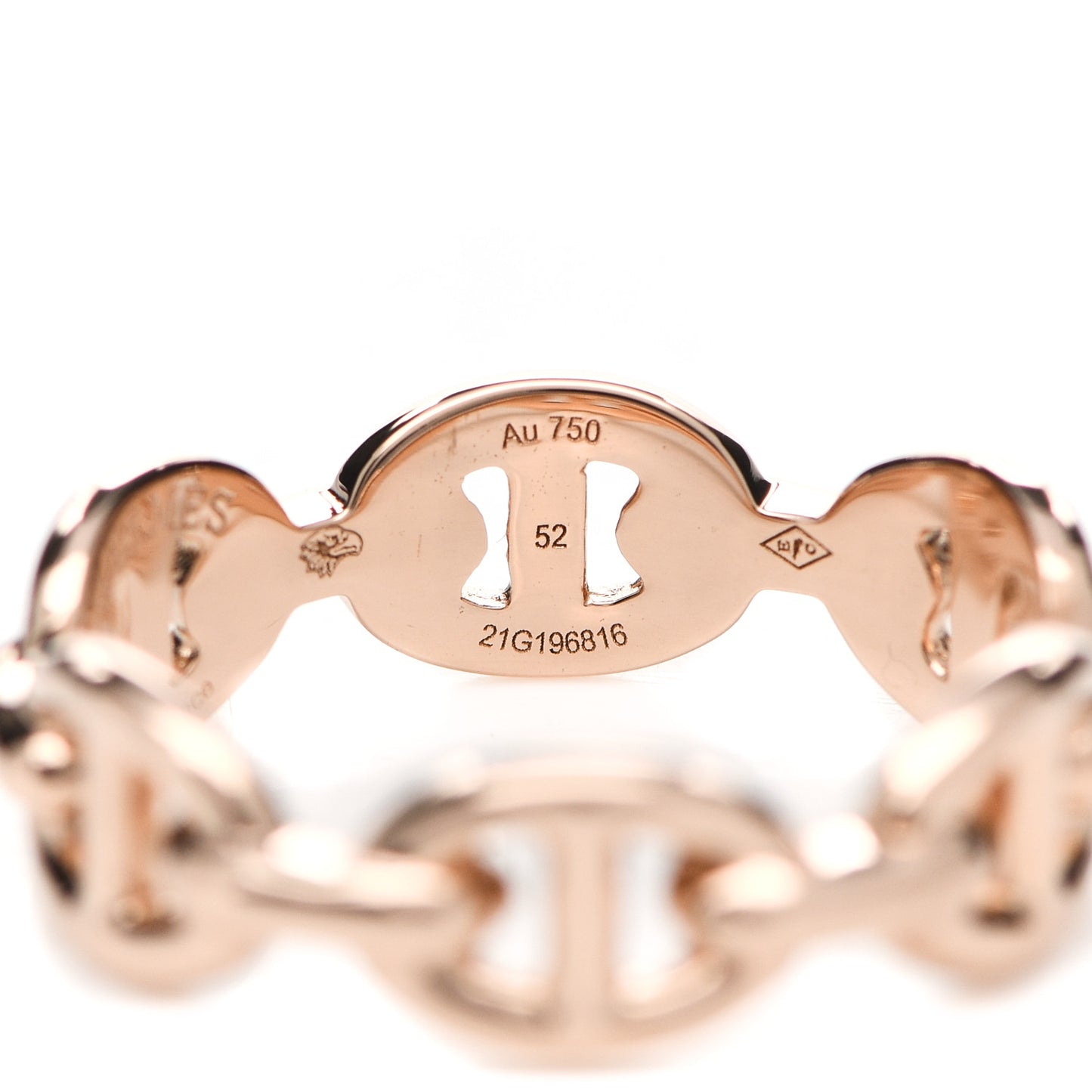 18K Rose Gold PM Chaine D'Ancre Enchainee Ring 52 6