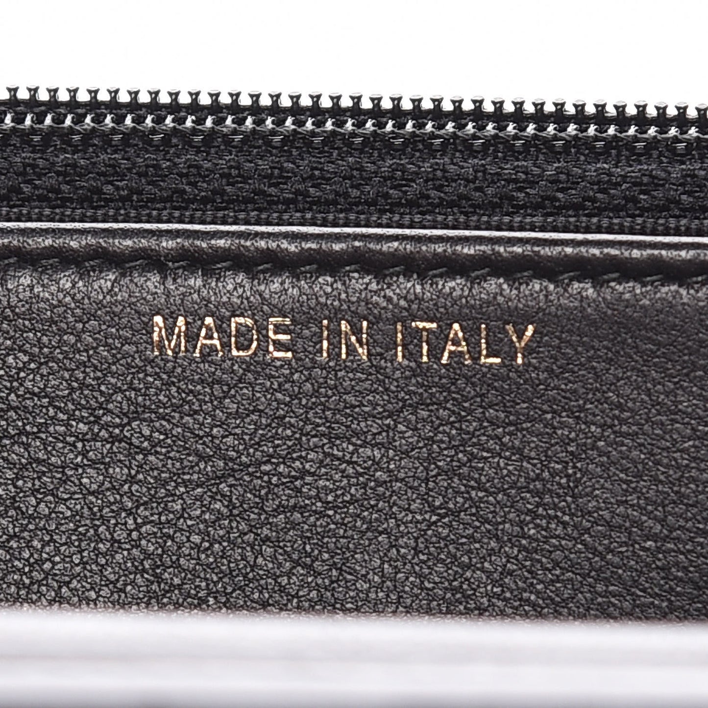 Crumpled Calfskin Chevron Quilted Wallet On Chain WOC Black