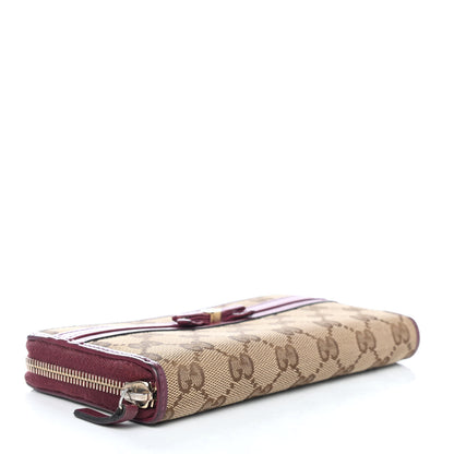 Gucci Monogram Margaux Calfskin Princy Zip Around Wallet Beige Ebony Cherry 3 of 4