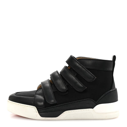 Christian Louboutin Calfskin Mens Rankiddo High Top Sneakers 43 Black 1 of 9