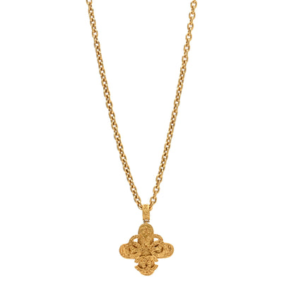 Chanel Metal CC Cross Long Pendant Necklace Gold 1 of 5