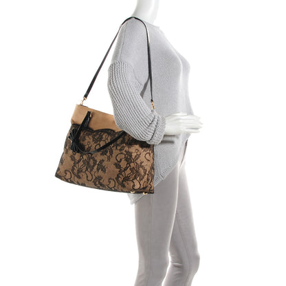 Valentino Garavani Raffia Straw Lace Tote Black 2 of 7