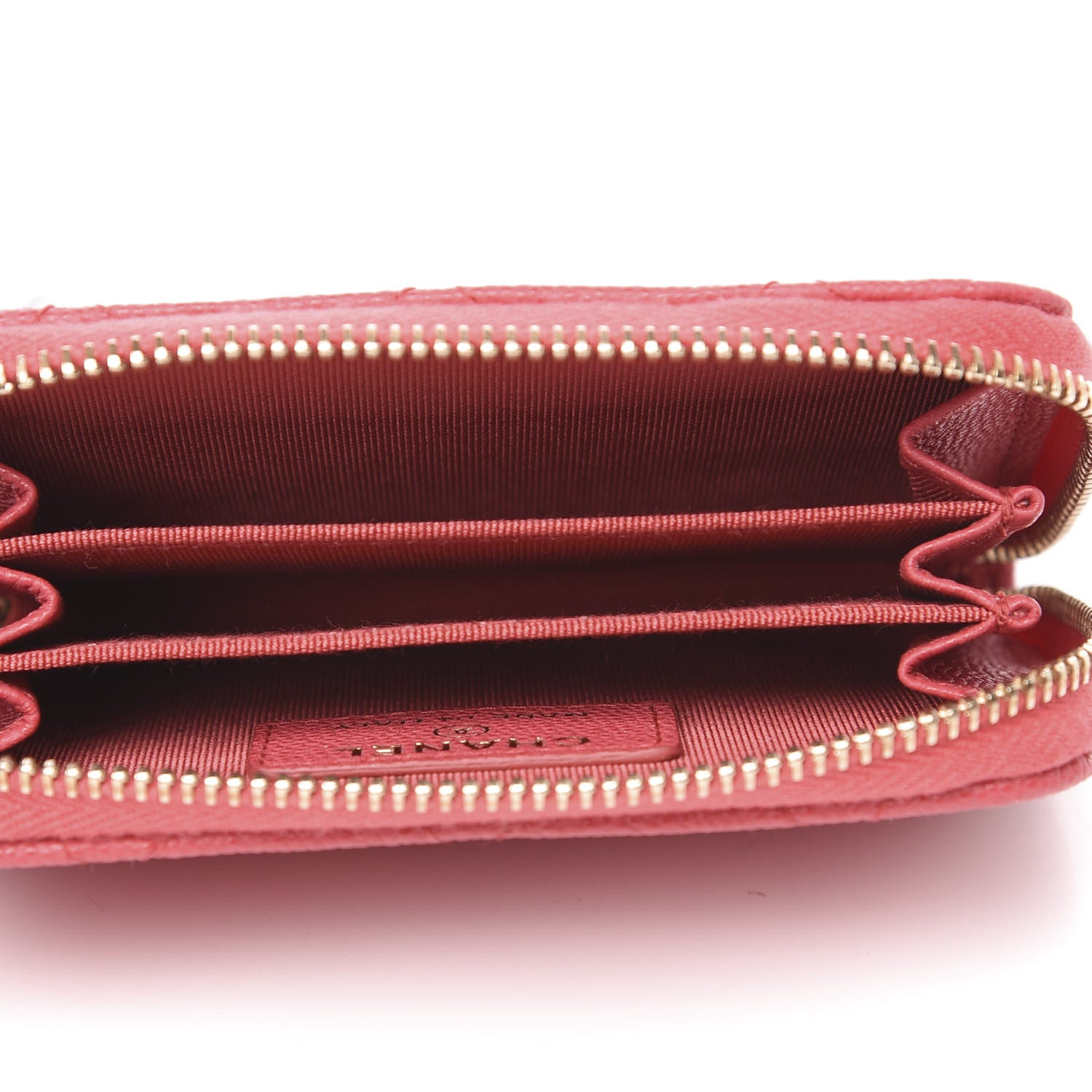 Chanel Caviar Quilted Zip Coin Purse Dark Pink 5 of 8