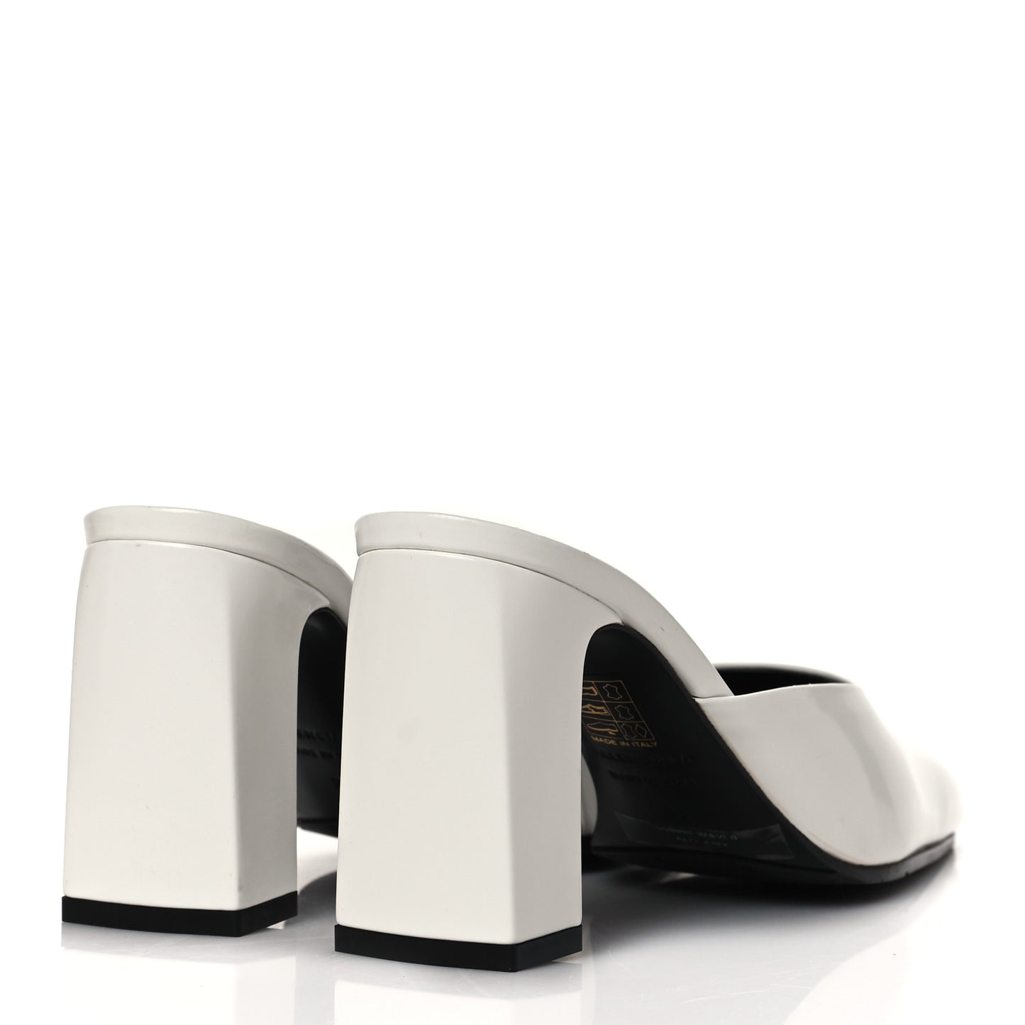 Patinated Calfskin Mule Pumps 36 Optic White