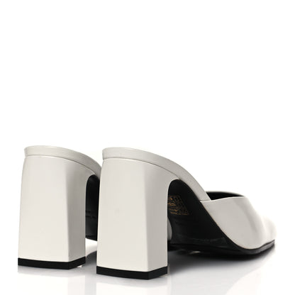 Balenciaga Patinated Calfskin Mule Pumps 36 Optic White 4 of 10