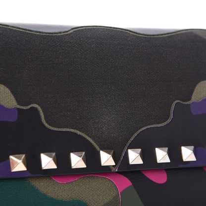 Valentino Garavani Nappa Canvas Camouflage Rockstud Chain Flap Crossbody Bag Multicolor 8 of 8