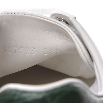 Gucci Calfskin Crocodile Web Ace Sneakers 35.8 White Blue 9 of 10