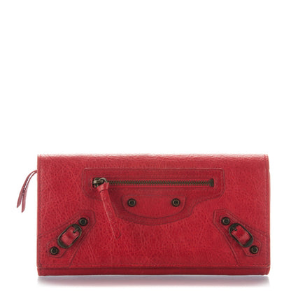 Balenciaga Agneau Classic Hardware Money Wallet Rouge Coquelicot 1 of 7